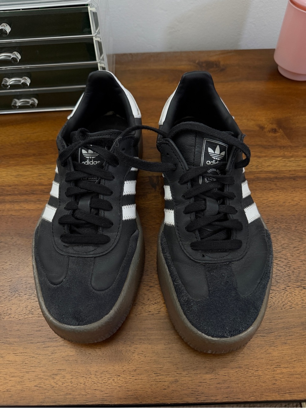 Adidas Sambae black platform sneakers